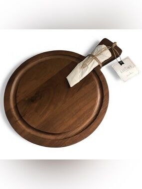 My Savory Table Wooden Cheese Charcuterie Board with Spreader Knife NWT